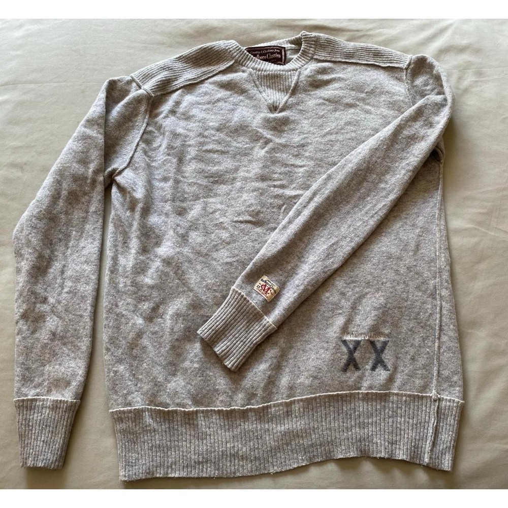 Country Outdoors Marlboro Classics Quality Label Laine Wool Sweater Crew Rodeos7